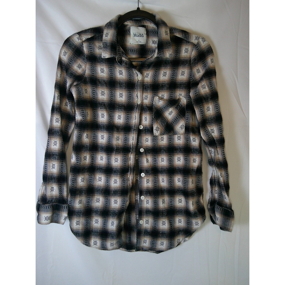 Vintage Mudd Womens SW Plaid Flannel Shirt Long Sleeve Collared Top Size‎ Medium